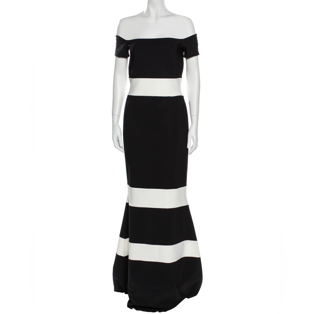 Chiara Boni Bebel Long Black and White Gown NWT